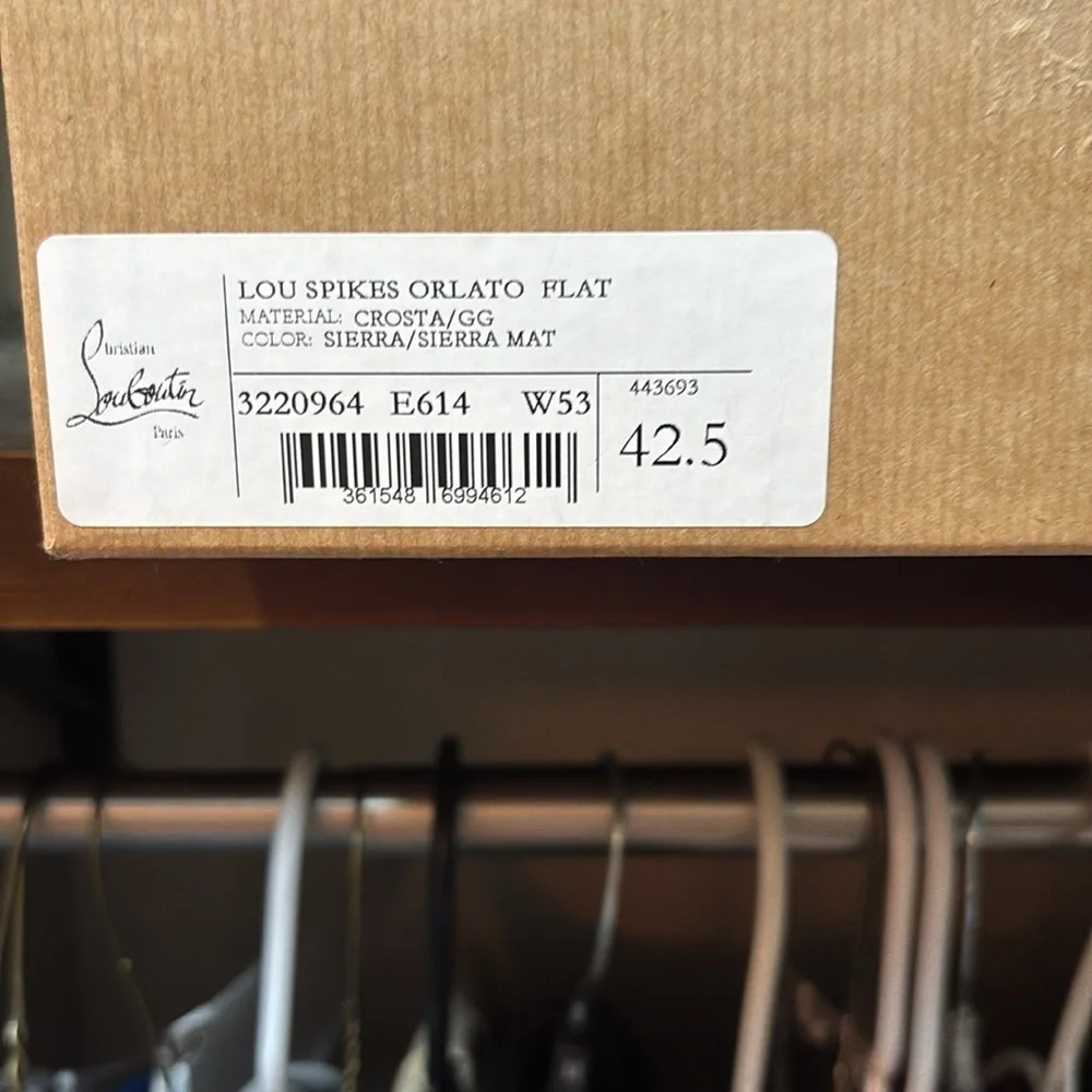 NWT Christian Louboutin Spikes Orlato Flat in Brown Retails at $1045